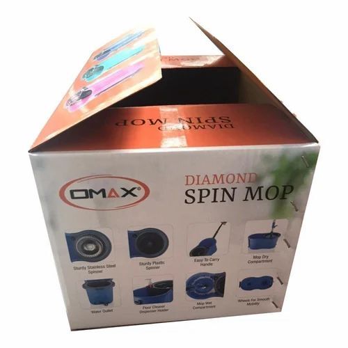 Spin Mop Packaging Box - Paper Material, Multi Color Design | Printed Finish for Eye-Catching Appeal and Durable Use