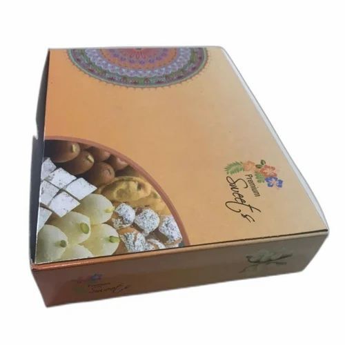 Sweet Packaging Box - Paper, 8X6X3 Inch, Multi Color Printed Design | Holds Up to 500g, Rectangular Shape for Versatile Usage