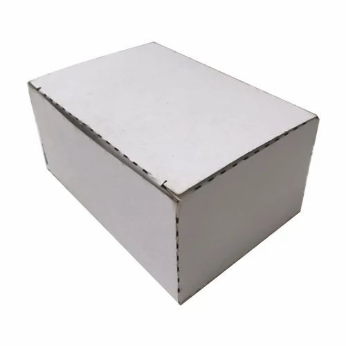 White Paper Packaging Box - Fully Recycled Rectangular Corrugated Container, 7x5x3 Inch, Matte Finish, Holds Up to 500gm