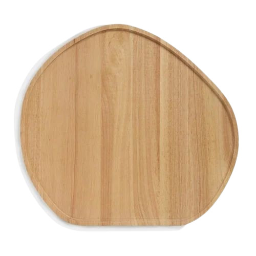 Wooden Asymmetrical Platter - Wooden, Standard Size, Multicolor Finish | Polished, Rectangular Shape Ideal for Home and Restaurant Use