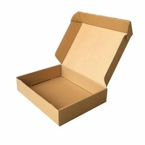 E Flute Packaging Box - 3 Ply Cardboard, 10 x 7 x 3.5 Inch, Brown Color, Rectangular Shape | Ideal for Food Packaging