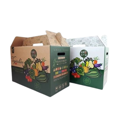 Fruit And Vegetable Packaging Boxes - Paper Board, Double Wall 5 Ply, Rectangular, Multi-Color | Digital Printing (CMYK), Weight Capacity >25 kg