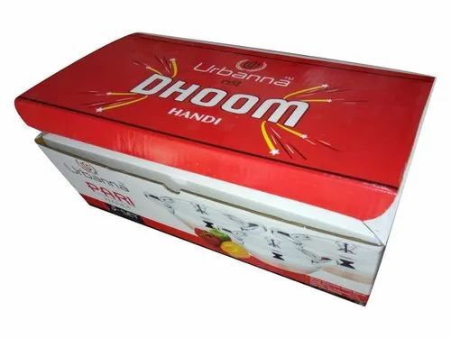 3 Ply Printed Corrugated Packaging Box - Duplex Paper, Rectangular Shape, Red And White Color, 180 gm, 5 Kg Load Capacity | Ideal For Home Appliance Packaging