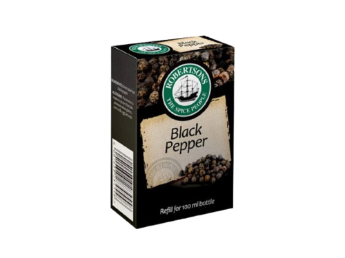 Black Pepper Packaging Box - Paper Material, Square Shape, Multicolour Design | Printed with Attractive Graphics for Eye-Catching Presentation