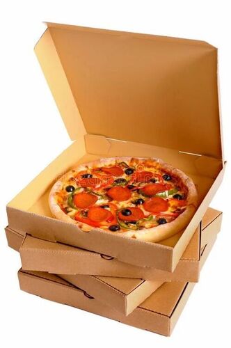Brown Pizza Packaging Box - Corrugated Paper, 9x9x1.5 Inches , Single Wall 3 Ply, Square Shape, Silkscreen Printed, Plain Design