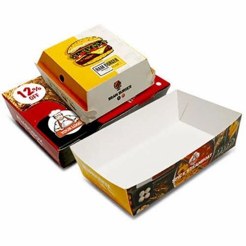 Food Packaging Box - Multicolour Printed Paper Material | Versatile Food Packaging Solution for Various Culinary Needs