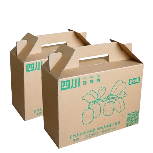 Fruit Packaging Boxes - Kraft Paper, Rectangular, Brown Color | Designed for Optimal Fruit Protection and Presentation