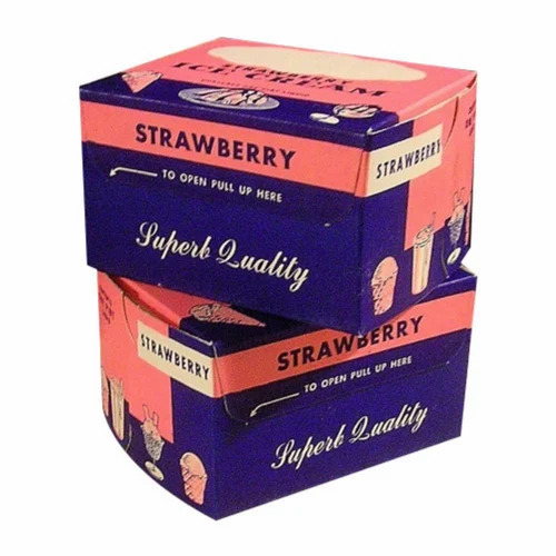 Ice Cream Packaging Box - Paper, Rectangular, Multicolor Printed Design | Eco-Friendly Material, Versatile Use for Ice Cream Containers