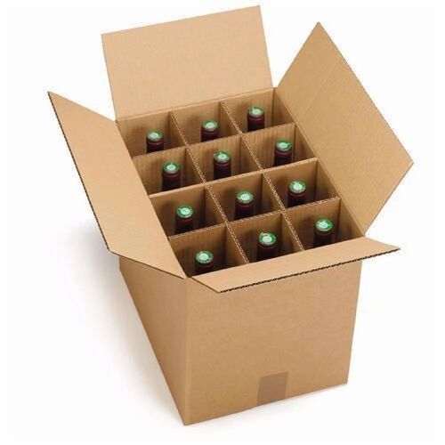 Partition Corrugated Box - Rectangular, 5-10 Kg Weight Holding Capacity | 300 GSM Paper Material, Ideal for Beverage Supply and Logistics