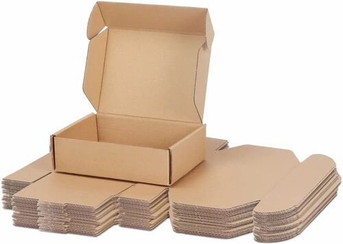 Plain Brown Corrugated Box - Paper Material, Square Shape, Brown Color | Ideal for Food, Gifts & Crafts, Personal Care Solutions