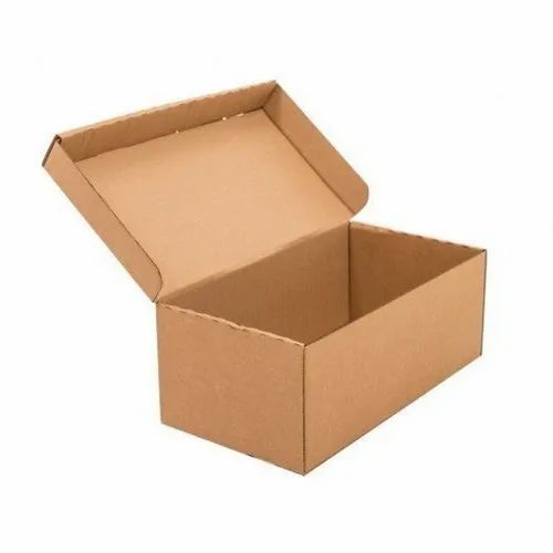 Shoes Packaging Box - Cardboard Material, Brown Color, Plain Design | Eco-Friendly, Durable Packaging Solution for Footwear