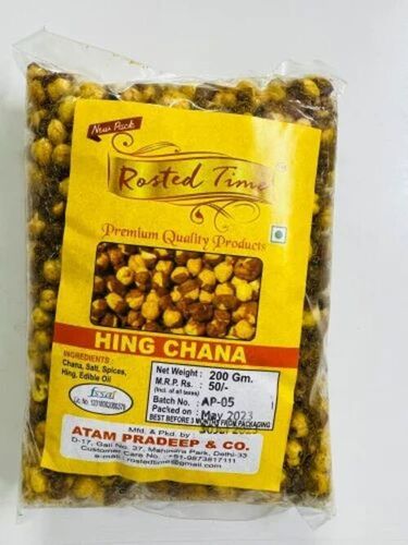 Tasty Roasted Hing Chana - 200 Gram Packet, Organic & FSSAI Certified | Tasty, Healthy, Salty Flavor with Roasted Chana Ingredients