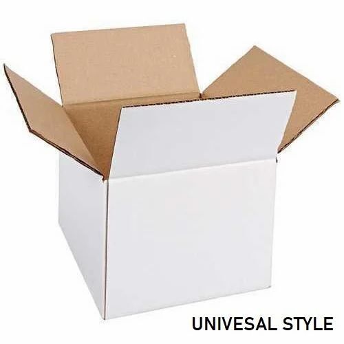 White Corrugated Packaging Box - Square Shape, 460-600 GSM Paper, Holds 6-10 Kg | Suitable for Apparel, Electronics, Food, Gifts & Crafts