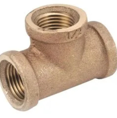 Brass Tee - Brass Material, Equal Shape, Hexagon Head Code, Gold Color, Chrome Plated Finish | Fine Finished for Plumbing Pipe Applications