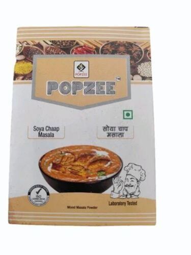 Popzee Soya Chaap Masala - 50g Powder, Brown Color | Organic, FSSAI Certified, A Grade Quality, Dried Form, Ideal for Cooking, 6 Months Shelf Life