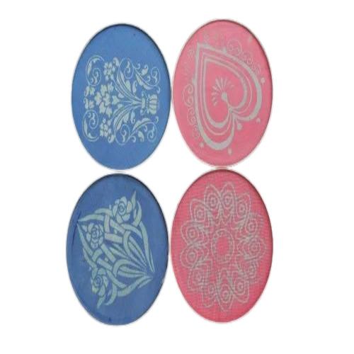 Rangoli Stencil - Plastic, 8 Inch Round | Multicolor Printed Design for Creative Rangoli Making