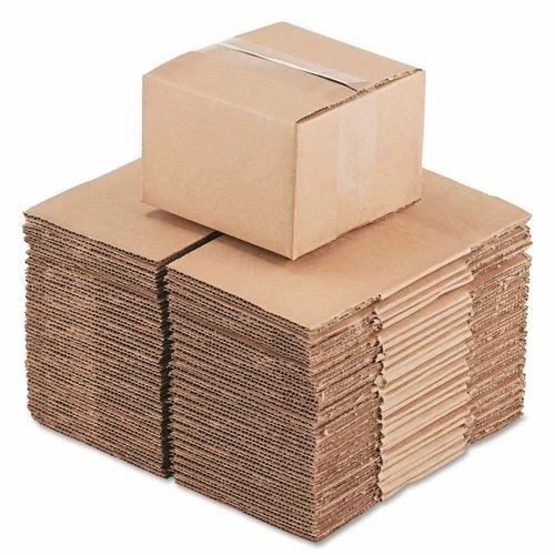 Brown Paper Packaging Box - 5 Kg Capacity, Square Shape, Brown Color, 3-Ply Material, One Compartment | Ideal for Food Delivery