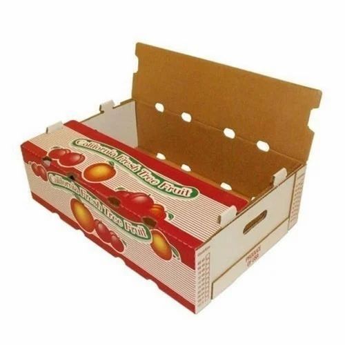 Fruit Packaging Boxes - 125 GSM Double Wall 5 Ply, 11 x 8 x 4.75 Inch Multi-Color Matte Finish Rectangular Telescopecorrugated Design