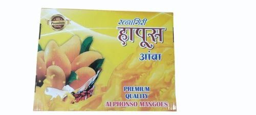 Mango Packaging Box - Kraft Paper, 140X190X90 mm, Multi Color, Rectangular, Single Wall 3 Ply, One Compartment, Printed Design