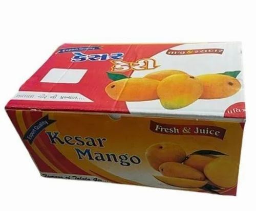 Mango Packaging Box - 20 Kg Capacity Double Wall 5 Ply Corrugated Paper Rectangular Shape 165X115X60 mm Multi Color