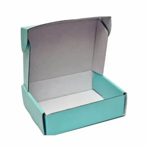 Sky Blue Die Cut Corrugated Box - 300 GSM Virgin Kraft Paper, 7.0 x 5.5 x 2.0 Inches, Holds 11 Kg | Ideal for Apparel, Food, Gifts & Crafts