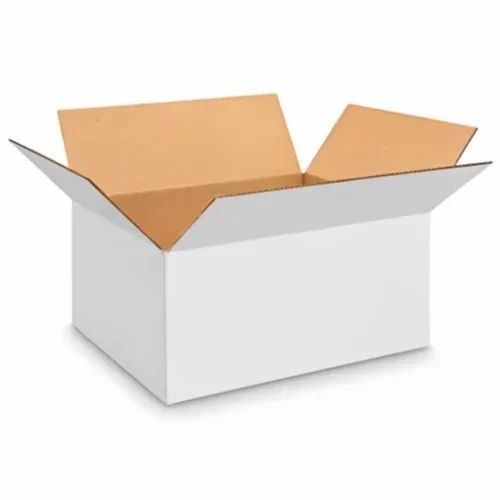White Corrugated Packaging Box - 250 GSM Virgin Kraft Paper, 250 x 170 x 120 mm Size, 10 Kg Capacity, 3 Ply Design, Spot UV Finish