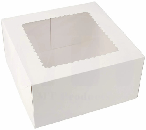 Cake Packaging Box - Handmade Waterproof White Square Paper | 250-350 GSM Material, Perfectly Crafted for Elegant Presentation