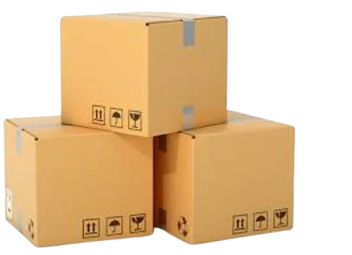 Corrugated Carton Box - Single Wall 3 Ply, Partly Recycled Liner Paper, Rectangular Shape, Brown Color, Holds Up to 5 Kg