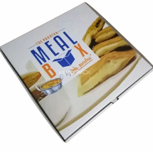Printed Food Packaging Box - Paper Material, 140X190X90 mm Size, Multi Color, Square Shape, Two Ply Design