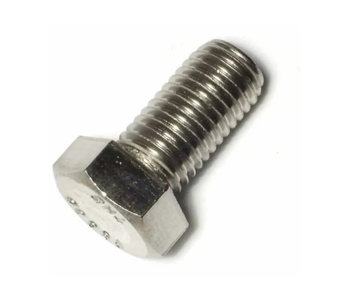 1.25 Inch Hexagonal Bolt - Stainless Steel 304, 8mm Thickness, 2 Inch Size, Polished Finish | Color: Silver, Hexagon Head, Suitable for Fitting Use