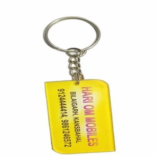 Customised Acrylic Keychain - Acrylic, Iron | Attractive Multicolor Design, Key Chain with Good Quality, Plain Pattern for Every Occasion