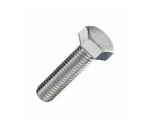 Full Thread Hexagonal Bolt - Stainless Steel 304, 1.5 Inch Size, Silver Color, Hexagon Head Type, Polished Finish for Automobile Fitting Use