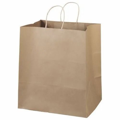 Kraft Paper Bags - Variable Size, Brown | Biodegradable, Moisture Proof, Recyclable, Rope Handle, Plain Style