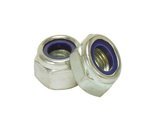 Mild Steel Nylock Nut - M6 to M70 Size, Silver Color | Polished, Rust Resistant, Ideal for Fitting Use, Durable MS Material