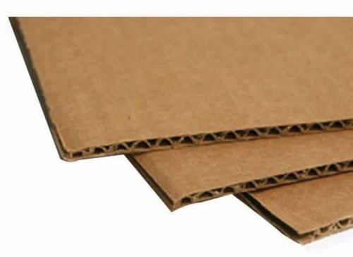 5 Ply Corrugated Packaging Sheet - Brown, 40 GSM, 4 mm Thickness | 5 Kg Weight Holding Capacity, Plain Pattern, Durable Corrugated Paper Sheets