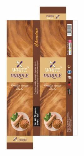Agarbatti Packaging Box - Duplex Paper, 350 GSM, Multi Color, Metalized Printing, Straight Tuck End, PVC Coated, Rectangular Design