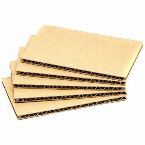Corrugated Packaging Sheets - 1 Ply Kraft Paper, 3 Ply Density | Brown Color, Durable Material for Reliable Packaging Solutions