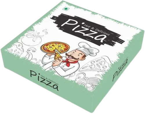 Corrugated Pizza Boxes - Kraft Paper 7X7X1.5 Inches, Multi Color 3 Ply Square Design | Ideal for Pizza Packaging, Lithography Printing