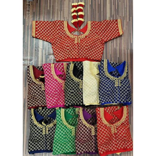 Designer Bridal Blouse - Jacquard, Free Size, Available in 7 Colors | Half Sleeves, Casual Dress Type, Printed Pattern, No Fade, Washable