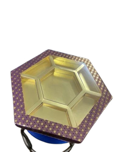 Dry Fruit Packaging Box - Cardboard Material, 500 gms Capacity, 6 Compartments | Multi Color Printed Design