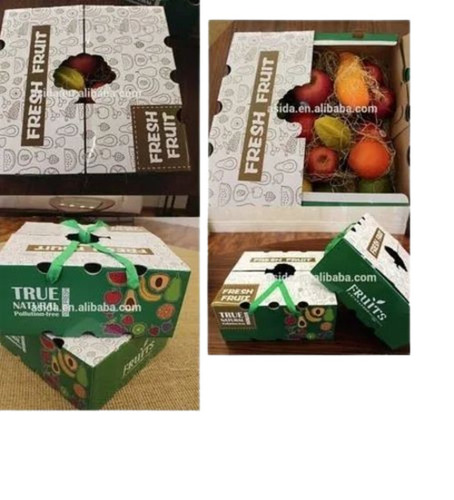 Fruit Packaging Boxes - Paper Material, Multi Color Design | Ideal for Fruit Protection, Stylish Printed Appearance