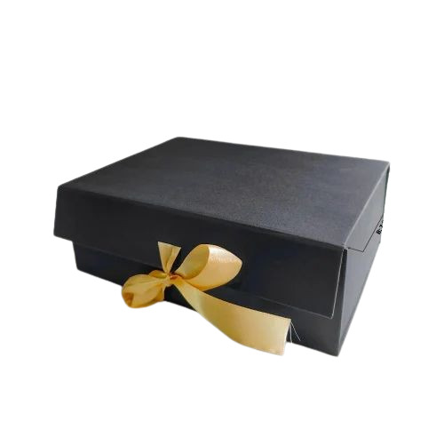 Gifts Packaging Box - Paper Material,  Black Color, Plain Design | Ideal for Elegant Gift Presentation