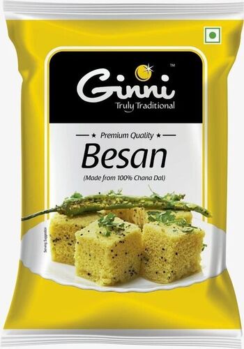Ginni Besan Flour - Chana Dal Made 1 Kilogram Yellow Color | FSSAI Certified Organic A Grade Quality