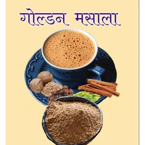 Golden Chai Tea Masala Powder - 1 Kilogram Packet | Organic FSSAI Certified Brown Powder A Grade 12 Months Shelf Life Store in Dry Place