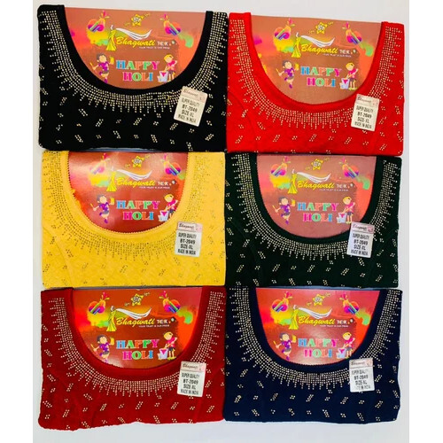 Ladies Designer Blouse - Cotton Material, Short Sleeves, Available in 6 Colors | Stylish Design with Intricate Patterns for Ethnic and Party Wear
