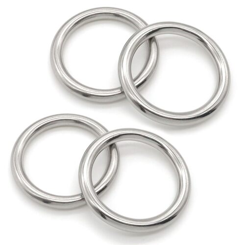 Metal Rings - Chrome Finish, Round Shape 8mm - 32mm Diameter, Cold Rolled Mild Steel, Silver Color, Customizable Size, Amber Stone Option