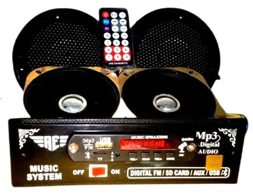 Mp3 E Rickshaw Music System - 2 Channel, 50W Power, 50Hz Frequency, Black Color, Built-In Speakers, USB Port, Earphone Jack, 2 Channel Sound  