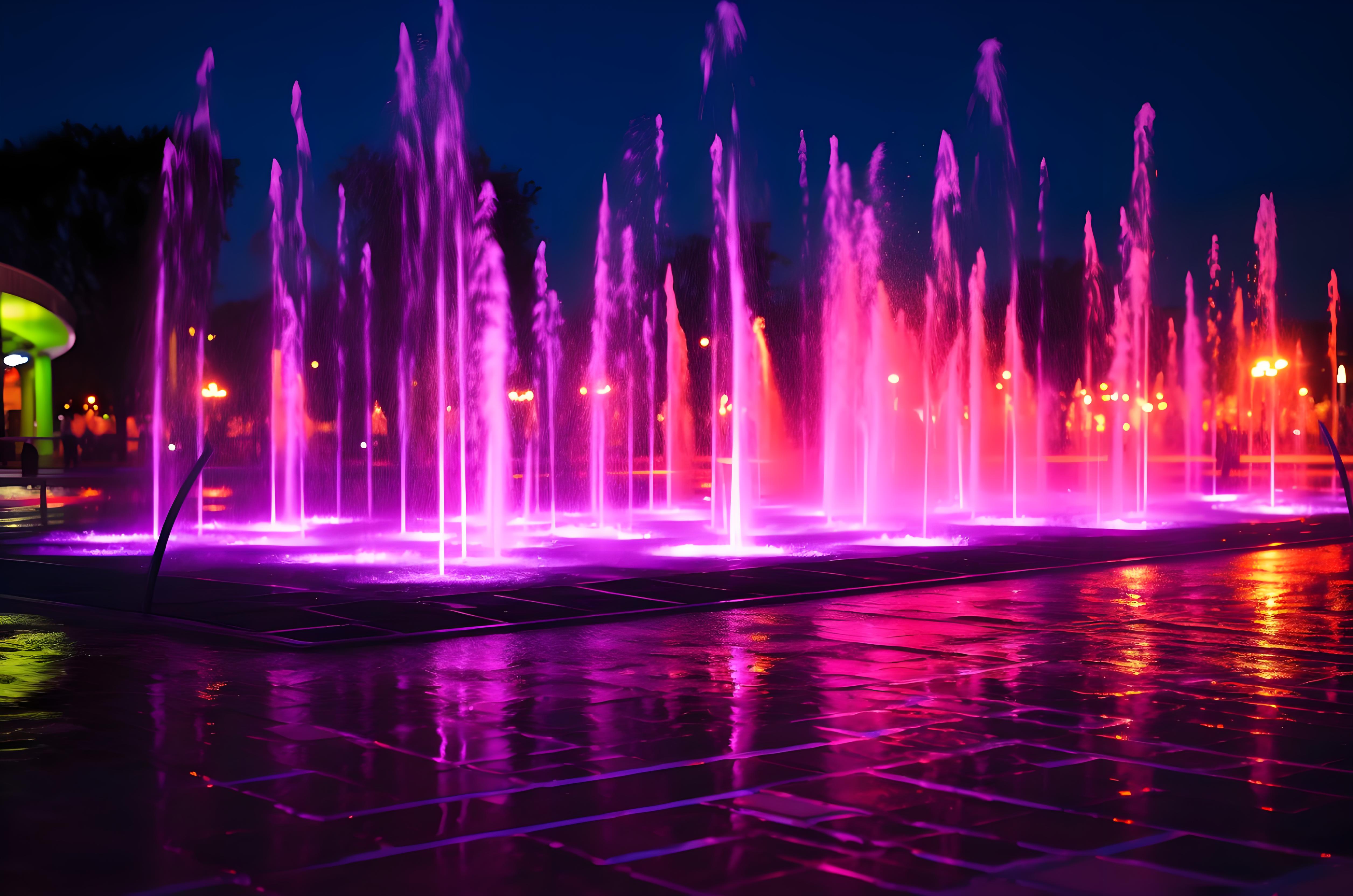 Musical Fountain Construction  - Color: Rgb