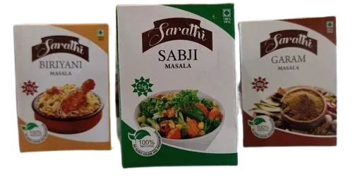 Spice Packaging Box - Paper Material, Multi Color with Printed Design | Durable and Eye-Catching Spices Packaging Solution