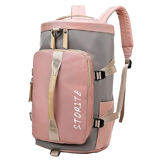Travel Duffel Backpack Pink/Grey